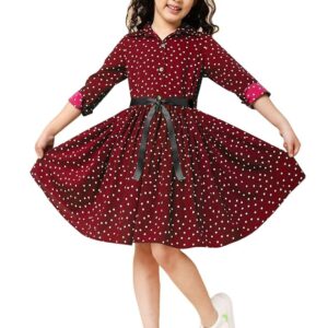 Girls Cotton Striped Shirt Dress